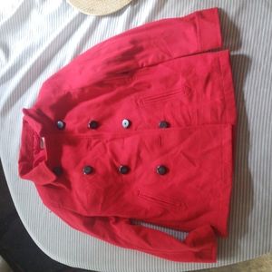 Red Old Navy wool pea coat. Size small